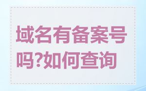 域名有备案号吗?如何查询