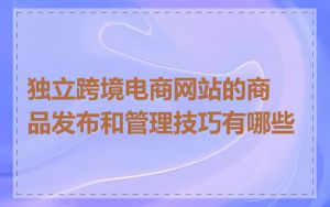 独立跨境电商网站的商品发布和管理技巧有哪些