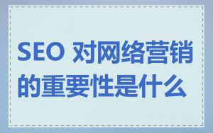 SEO 对网络营销的重要性是什么