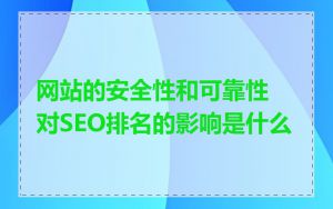 网站的安全性和可靠性对SEO排名的影响是什么