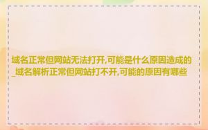 域名正常但网站无法打开,可能是什么原因造成的_域名解析正常但网站打不开,可能的原因有哪些