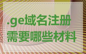 .ge域名注册需要哪些材料