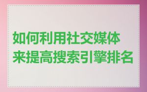 如何利用社交媒体来提高搜索引擎排名
