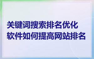 关键词搜索排名优化软件如何提高网站排名