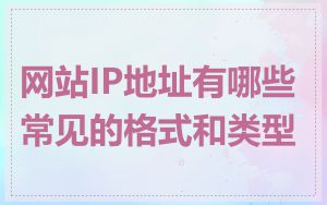 网站IP地址有哪些常见的格式和类型