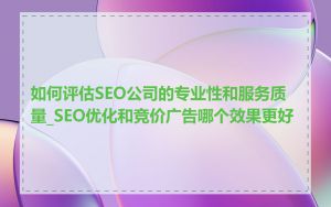 如何评估SEO公司的专业性和服务质量_SEO优化和竞价广告哪个效果更好