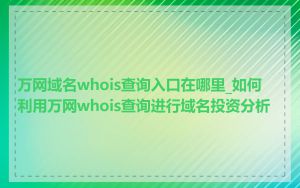 万网域名whois查询入口在哪里_如何利用万网whois查询进行域名投资分析