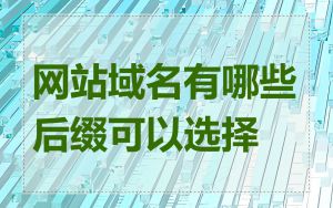 网站域名有哪些后缀可以选择