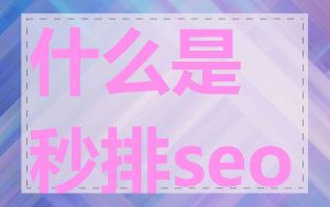 什么是秒排seo