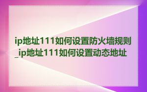 ip地址111如何设置防火墙规则_ip地址111如何设置动态地址