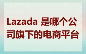 Lazada 是哪个公司旗下的电商平台