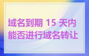 域名到期 15 天内能否进行域名转让
