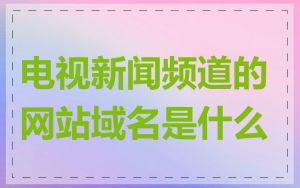 电视新闻频道的网站域名是什么