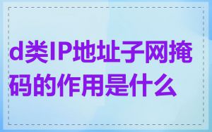 d类IP地址子网掩码的作用是什么