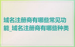 域名注册商有哪些常见功能_域名注册商有哪些种类