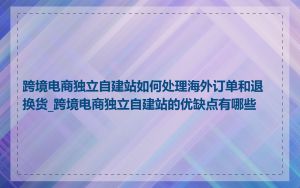 跨境电商独立自建站如何处理海外订单和退换货_跨境电商独立自建站的优缺点有哪些