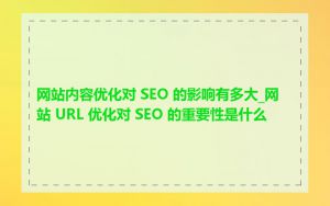 网站内容优化对 SEO 的影响有多大_网站 URL 优化对 SEO 的重要性是什么