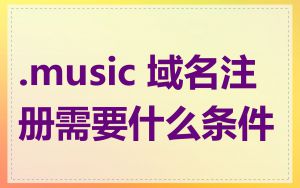 .music 域名注册需要什么条件