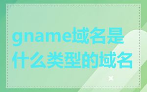 gname域名是什么类型的域名
