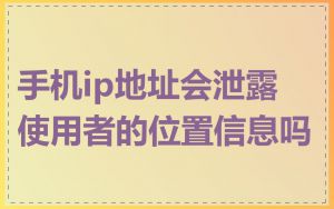 手机ip地址会泄露使用者的位置信息吗