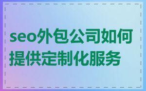 seo外包公司如何提供定制化服务