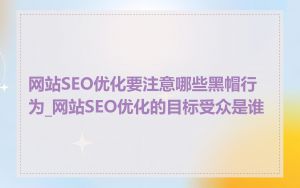 网站SEO优化要注意哪些黑帽行为_网站SEO优化的目标受众是谁