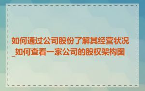如何通过公司股份了解其经营状况_如何查看一家公司的股权架构图