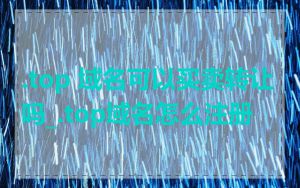 .top 域名可以买卖转让吗_.top域名怎么注册