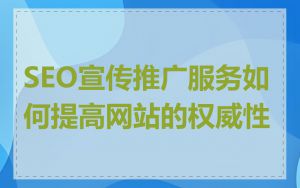 SEO宣传推广服务如何提高网站的权威性