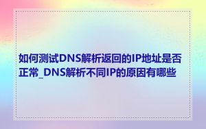 如何测试DNS解析返回的IP地址是否正常_DNS解析不同IP的原因有哪些