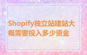Shopify独立站建站大概需要投入多少资金