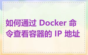 如何通过 Docker 命令查看容器的 IP 地址