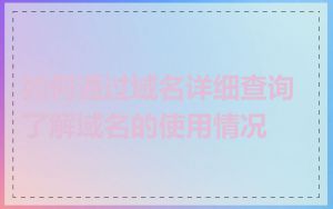 如何通过域名详细查询了解域名的使用情况
