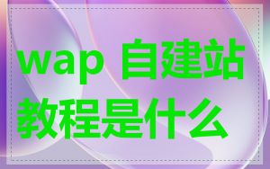 wap 自建站教程是什么