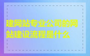建网站专业公司的网站建设流程是什么
