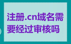注册.cn域名需要经过审核吗