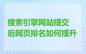 搜索引擎网站提交后网页排名如何提升