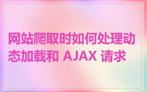 网站爬取时如何处理动态加载和 AJAX 请求