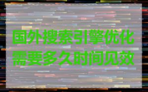 国外搜索引擎优化需要多久时间见效