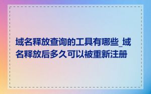 域名释放查询的工具有哪些_域名释放后多久可以被重新注册