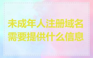 未成年人注册域名需要提供什么信息