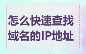 怎么快速查找域名的IP地址