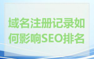 域名注册记录如何影响SEO排名