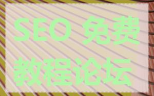 SEO 免费教程论坛