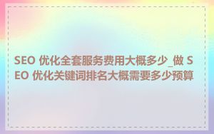 SEO 优化全套服务费用大概多少_做 SEO 优化关键词排名大概需要多少预算