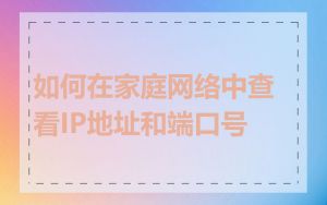 如何在家庭网络中查看IP地址和端口号