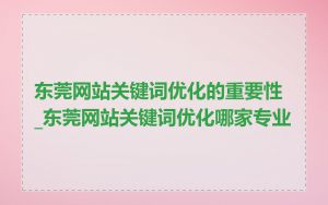 东莞网站关键词优化的重要性_东莞网站关键词优化哪家专业