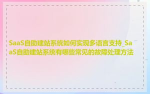 SaaS自助建站系统如何实现多语言支持_SaaS自助建站系统有哪些常见的故障处理方法