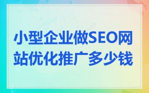 小型企业做SEO网站优化推广多少钱