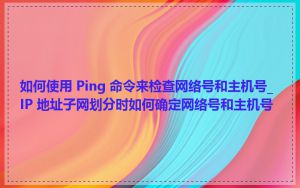 如何使用 Ping 命令来检查网络号和主机号_IP 地址子网划分时如何确定网络号和主机号